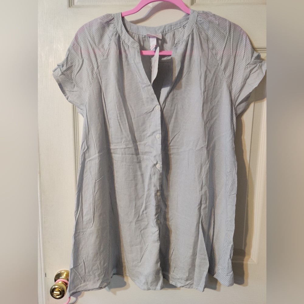 Maternity Flowy Top XS Grey/Blue